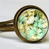 Ring gepresste Blüten Dillblüten Gießharz antik bronzefarben