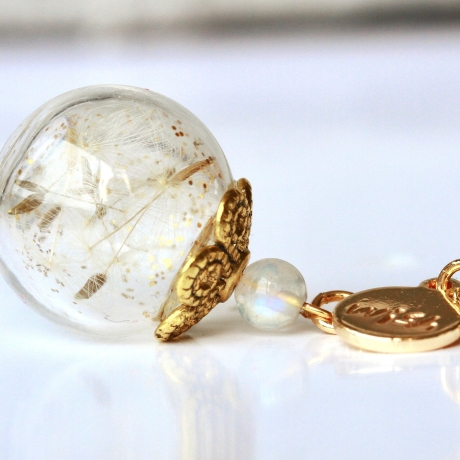 Pusteblumen Kette Mondstein Glitzer wish 
