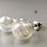 Ohrringe Pusteblume Glitzer Glasperlen Ohrstecker mit Löwenzahn 