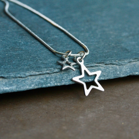 Kette Edelstahl Stern Schlangenkette mit kleinem Sternenhimmel