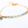 Edelstein Perlenarmband Mondstein Aquamarin Aventurin Perlen
