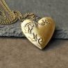 Kette Medaillon Herz im Vintagestyle antik bronzefarben