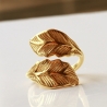 Ring Blätter vergoldet als florales Statement und besonderes Geschenk für die Frau als auffälliger Goldener Blätterzauber Sprialring
