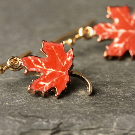 Blatt Ohrringe Ahorn / Natur Schmuck / Wald Ohrringe