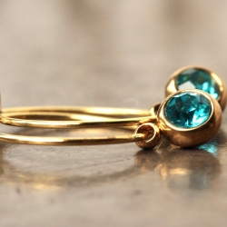 Vergoldete Creolen Kristall Ohrringe