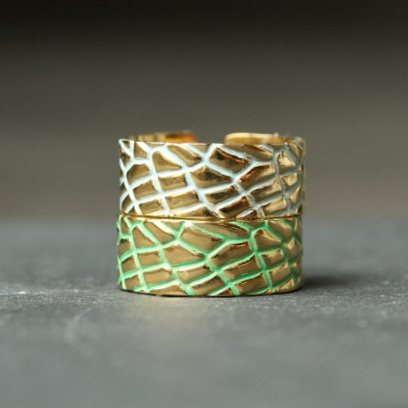Vintage Ring Patina Kroko / Geschenk für Sie / Reptilien Schmuck