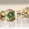 Vintage Bronze Ring - Moos oder weiße Blüten in Glaskugel