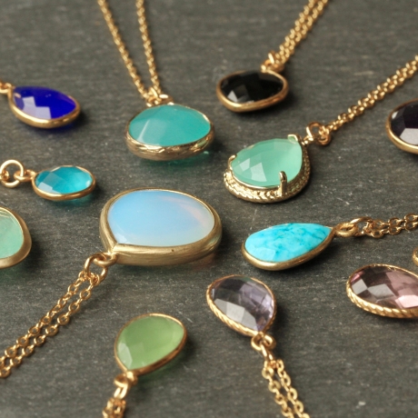 Edelstein Kette Gold / Schmuck mit Edelsteinen / Geschenk für Sie