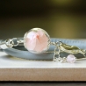 Hortensie Armband Leder in hellgrau mit Berliner Blüte