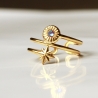 Ring Stern Sonne vergoldet mit funkelnden Zirkonia