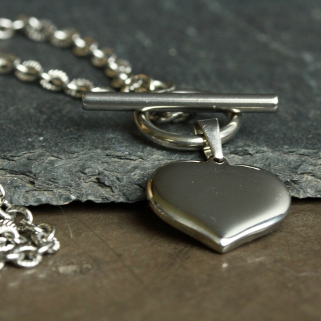 Kette Edelstahl Herz Gliederkette 