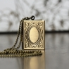 Kette Medaillon Buch im Vintagestyle in antik bronzefarben 