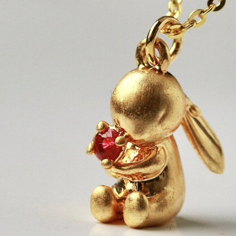 Kette Hase Zirkonia Sterlingsilber Gold Osterhase Valentinstag