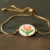 Armband Emaille Blüte / Geschenk für Sie