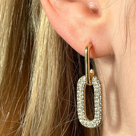 Ohrstecker Zirkonia Ohrringe als geometrischer Glitzerschmuck 