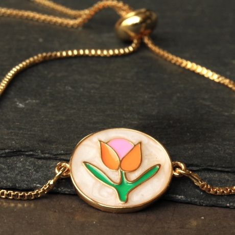 Armband Emaille Blüte / Geschenk für Sie