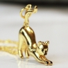 Kette Katze Sterlingsilber Gold Tierschmuck Kitten 