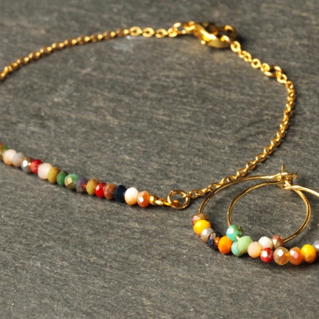 Creolen Perlen Ohrringe / Himmlische Ohrringe / Geschenk für Sie 