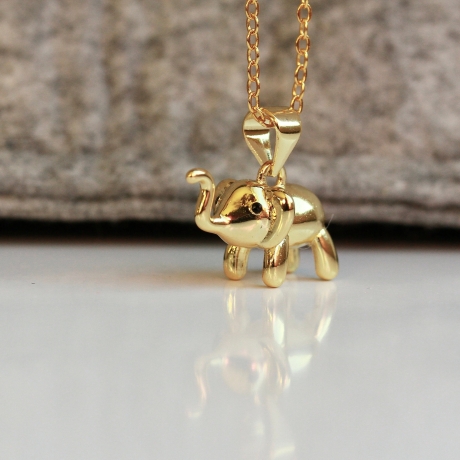 Halskette Elefant Gold Sterlingsilber Kette vergoldet Krafttier 