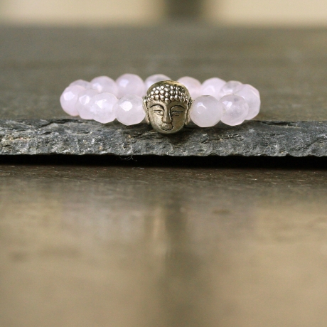 Ring Rosenquarz Buddha als edles Geschenk für Sie