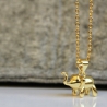 Halskette Elefant Gold Sterlingsilber Kette vergoldet Krafttier 