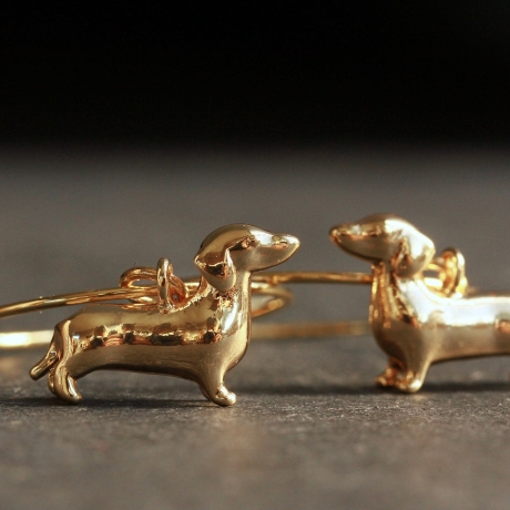Creolen Dackel Hund Gold als außergewöhnlicher Dachshund Schmuck 