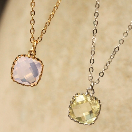 Kette Lemonquarz rosa Chalzedon / Geschenk für Sie / handgemacht