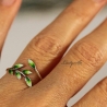 Silber Ring Blätter / Ast Landlust emailliert / Geschenk für Sie 