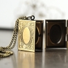 Kette Medaillon Buch im Vintagestyle in antik bronzefarben 