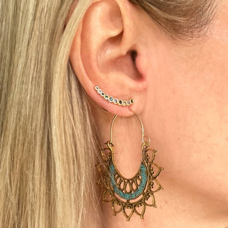 Vintage Creolen Boho antikgold mit Patina