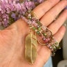 Edelstein Halskette Blatt eine edle Lariat Kette im Boho Style