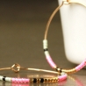 Neon Miyuki Creolen ein handgefertigtes Ohrringpaar mit Perlen