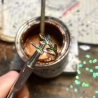 Silber Ring Blätter / Ast Landlust emailliert / Geschenk für Sie 