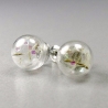 Ohrringe Pusteblume Glitzer Glasperlen Ohrstecker mit Löwenzahn 