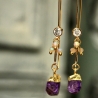 Amethyst Rohstein Ohrhänger als himmlischer Edelsteinschmuck und besonderes Geschenk für sie auch als Geburtsstein Schmuck