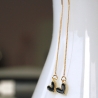 Herz Ohrringe Durchziehohrringe schwarzes Emaille Herz Schmuck 