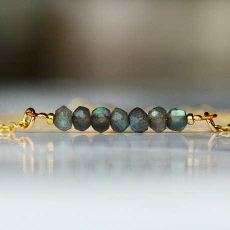Edelstein Armband Labradorit / Armband gold Labradorit