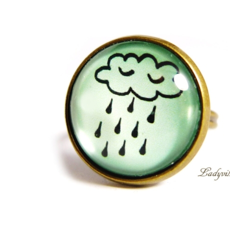 Wolke Ring bronze / Regenwolke Schmuck / originelles Geschenk