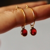 Creolen vergoldete Ohrringe / Himmlische Ohrringe / besonderer Schmuck / Geschenk für Sie / Geburtsstein / Personalisiertes Geschenk