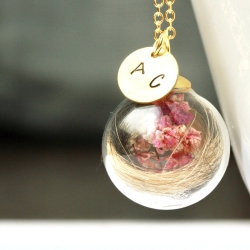 Kette Initial Haare Blüten ein Terrarium Tier- oder Menschenhaar Kette Initial Haare Blüten ein Terrarium Tier- oder Menschenhaar