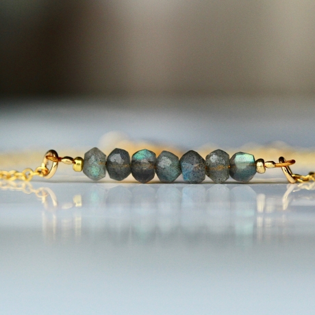 Edelstein Armband Labradorit / Armband gold Labradorit