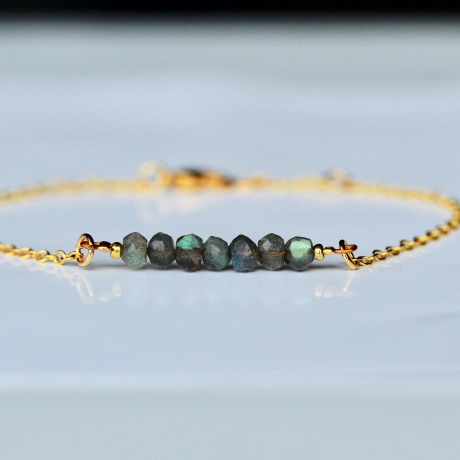 Edelstein Armband Labradorit / Armband gold Labradorit