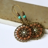 Vintage Ohrringe Boho - bronze Style / Retro Emaille Ohrhänger