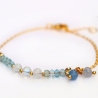 Edelstein Perlenarmband Mondstein Aquamarin Aventurin Perlen