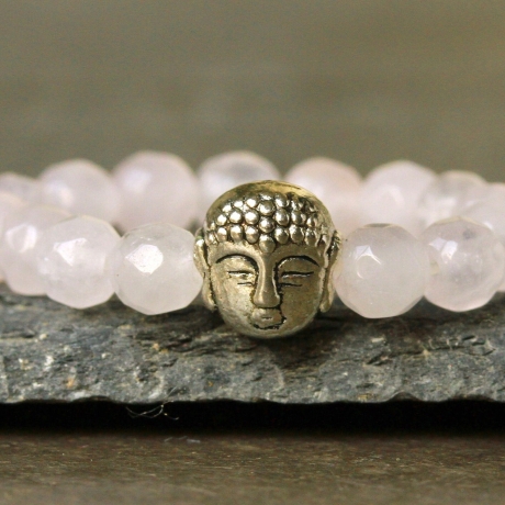 Ring Rosenquarz Buddha als edles Geschenk für Sie