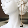 Herz Ohrringe Durchziehohrringe schwarzes Emaille Herz Schmuck 