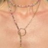 Edelstein Halskette Blatt eine edle Lariat Kette im Boho Style