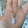 Teddybär Paperclip Kette weiß ein Bärchenen