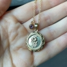 Kette Medaillon Rose im Vintagestyle echt vergoldet für zwei Foto