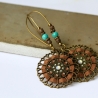 Vintage Ohrringe Boho - bronze Style / Retro Emaille Ohrhänger